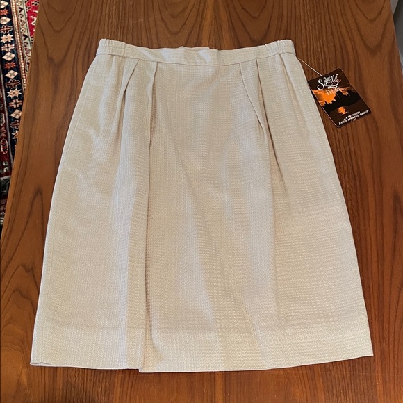 NWT Saville Suit Skirt & Blazer Classic Business Style Beige/Cream 6P Vintage - Picture 10 of 16